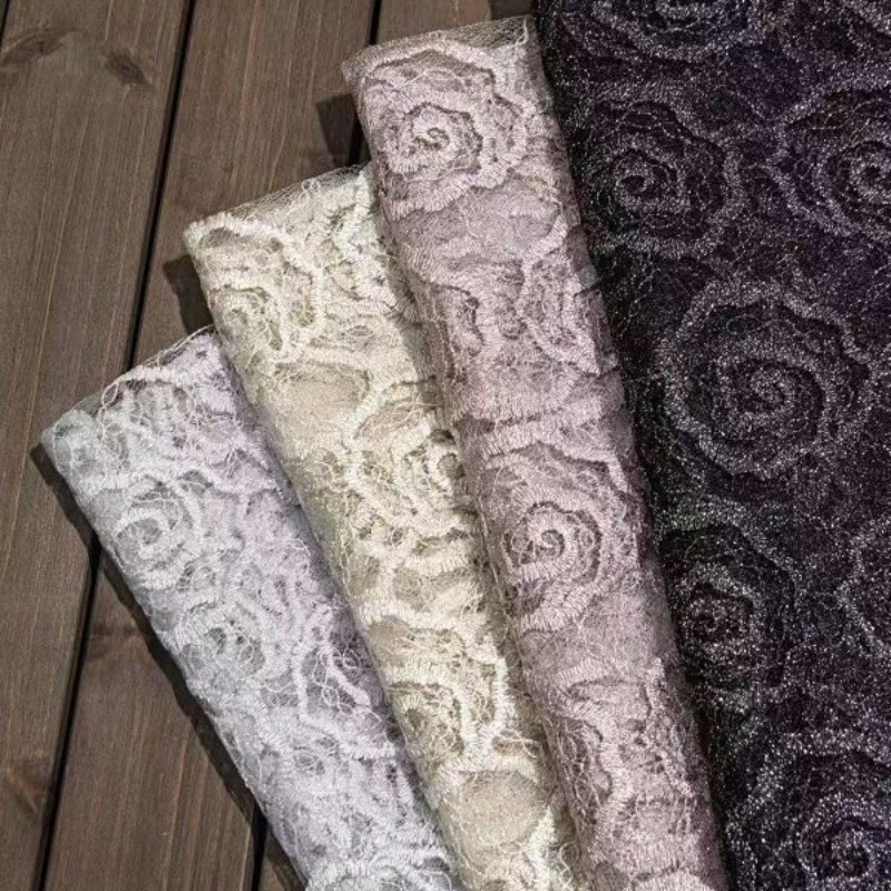 Sewing Fabric - قماش دانتيل مطرز من التول بتطريز