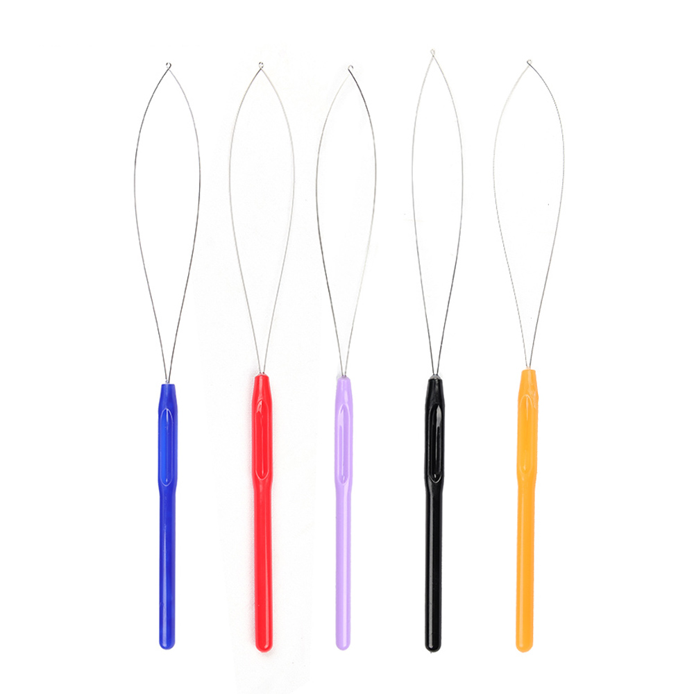 Needle Threader Tool - 5 قطعة حلقة تمديد الشعر إبرة