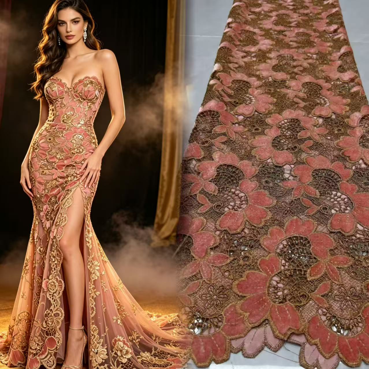 Sewing Velvet Fabric - قماش دانتيل مخملي عالي الجودة جديد