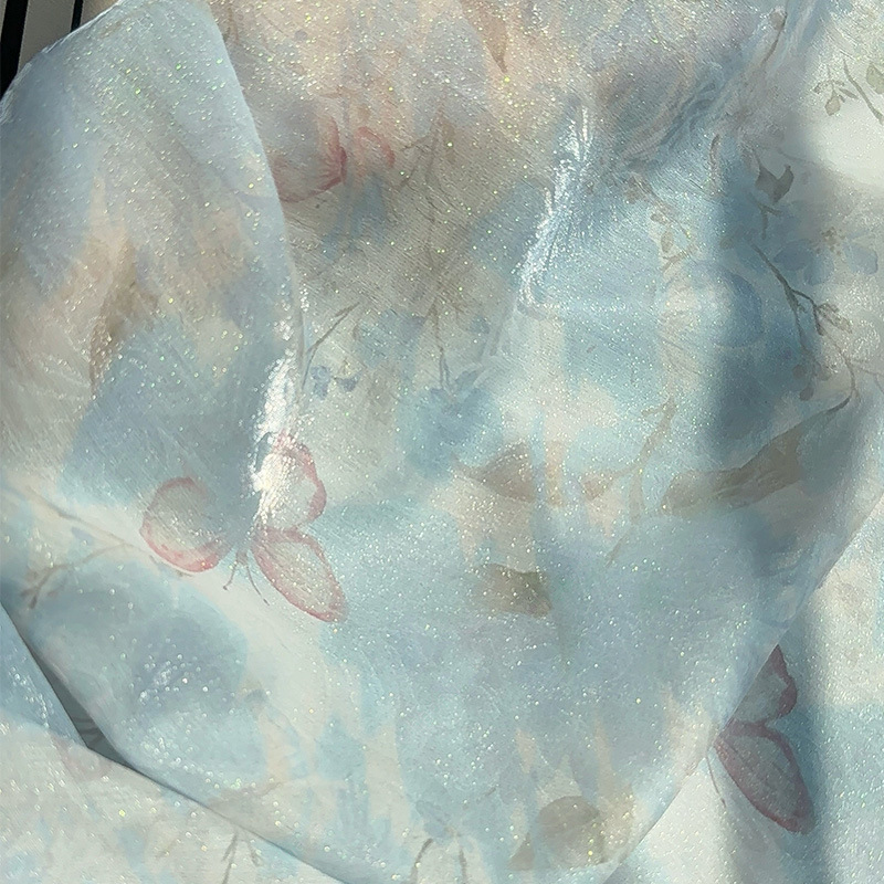 Sewing Fabric - قماش مطبوع رقميًا بنقشة الزهور على