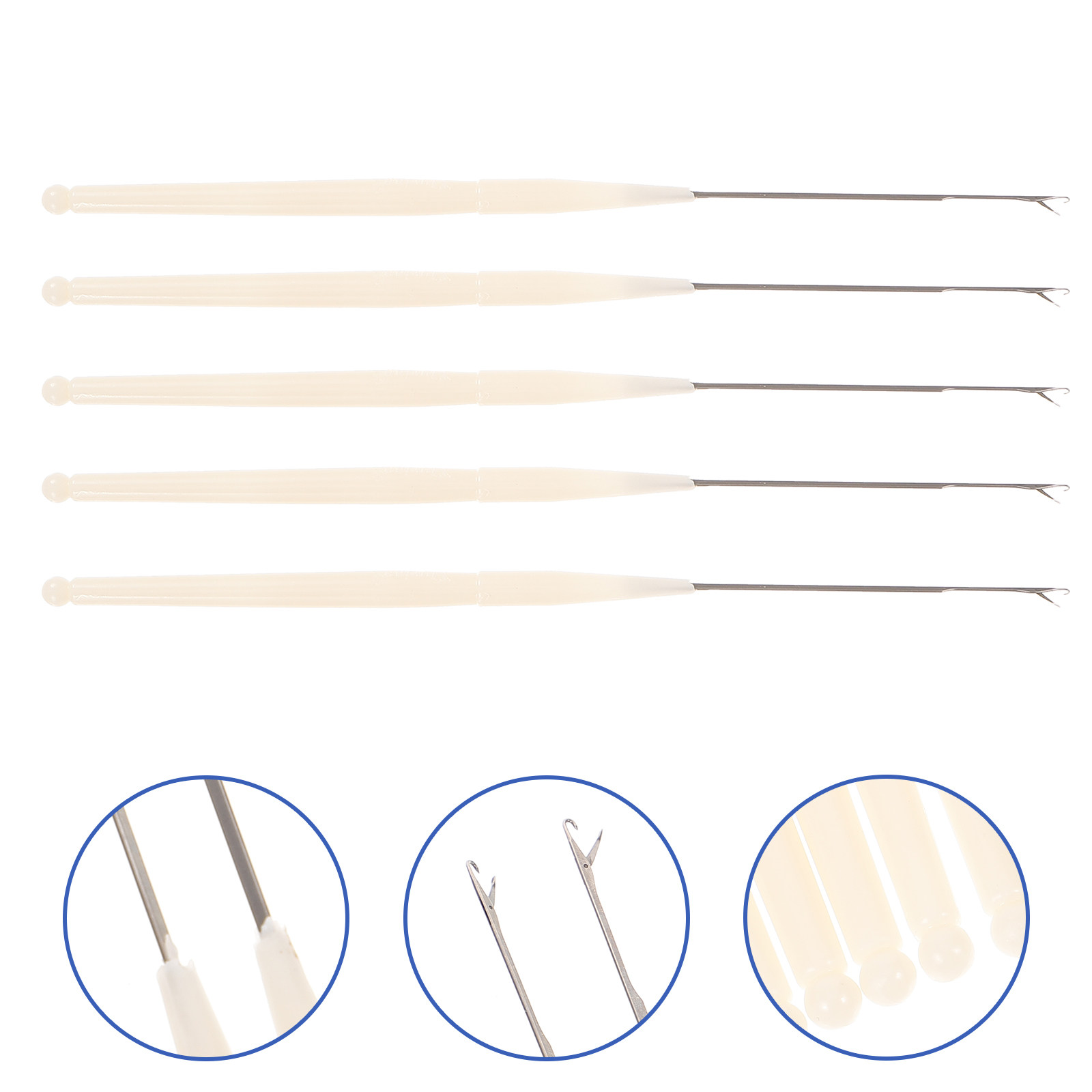 Needle Threader Tool - 5 قطع من إبر الكروشيه الصغيرة،