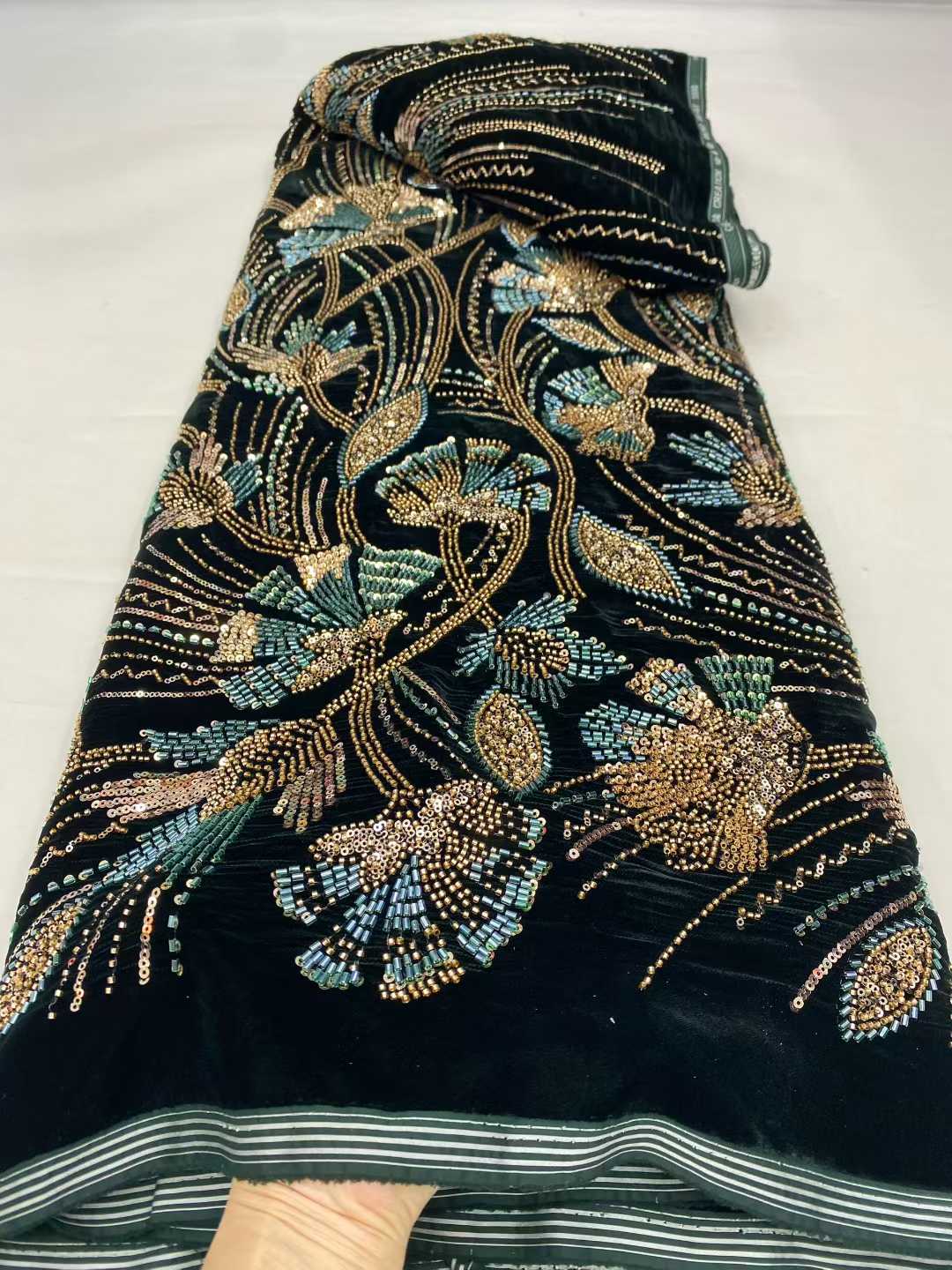 Sewing Velvet Fabric - أقمشة دانتيل مخملية أفريقية جديدة لعام