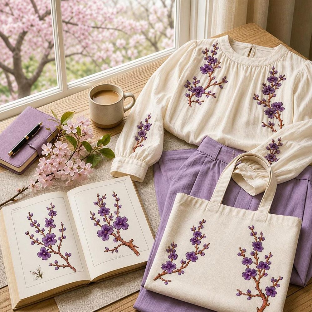 رقع زهر الكرز القابلة للصق بال - مراجعة Sewing In Textile وسعره