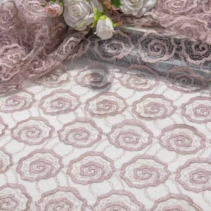 قماش دانتيل مطرز من التول بتطر - مراجعة Sewing Fabric وسعره
