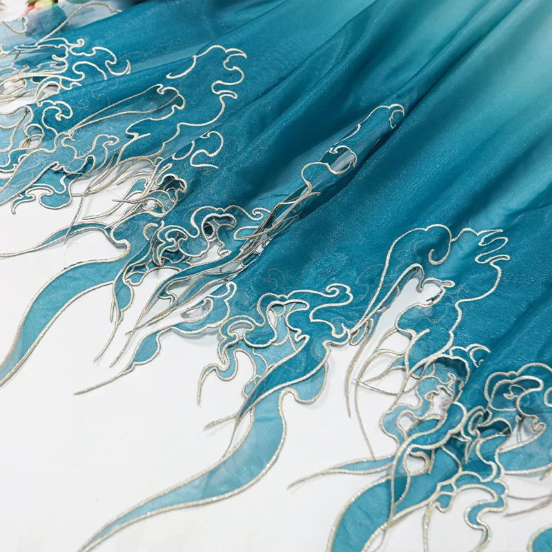 قماش تدرج اللون بتطريز على الط - مراجعة Sewing Fabric وسعره