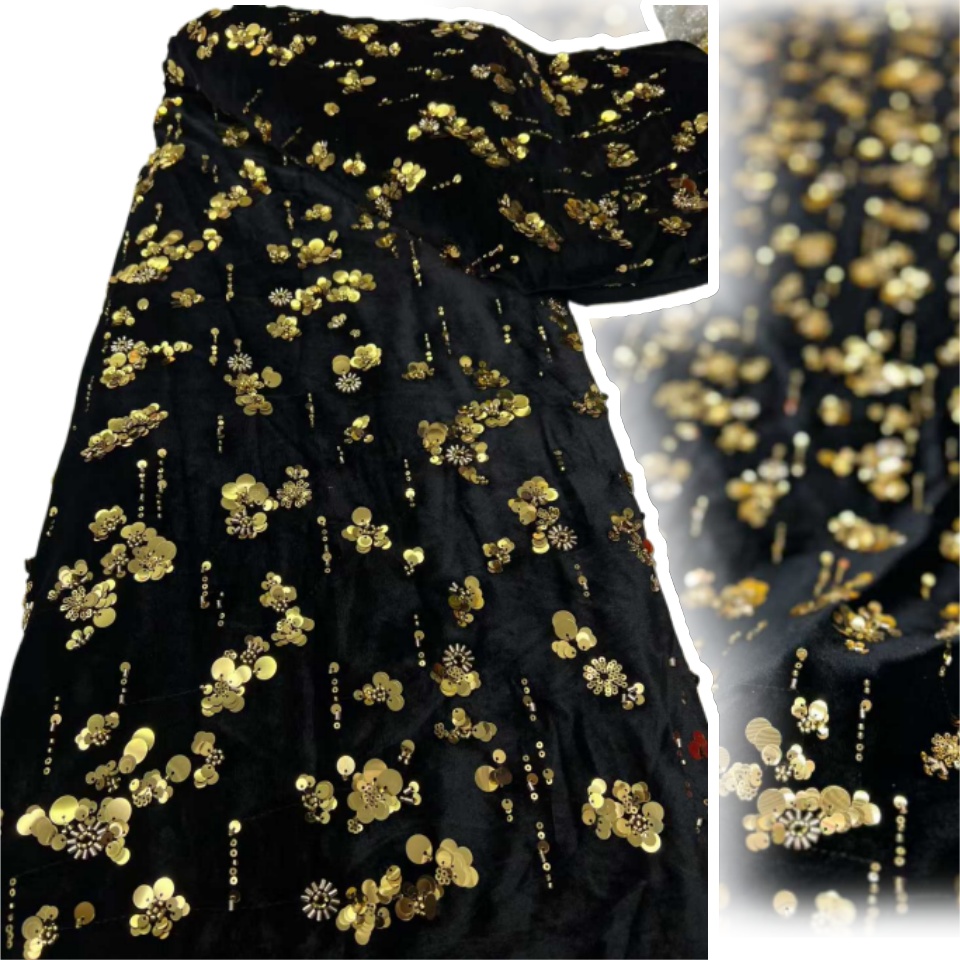 قماش دانتيل مخملي ترتر أفريقي  - مراجعة Sewing Velvet Fabric وسعره