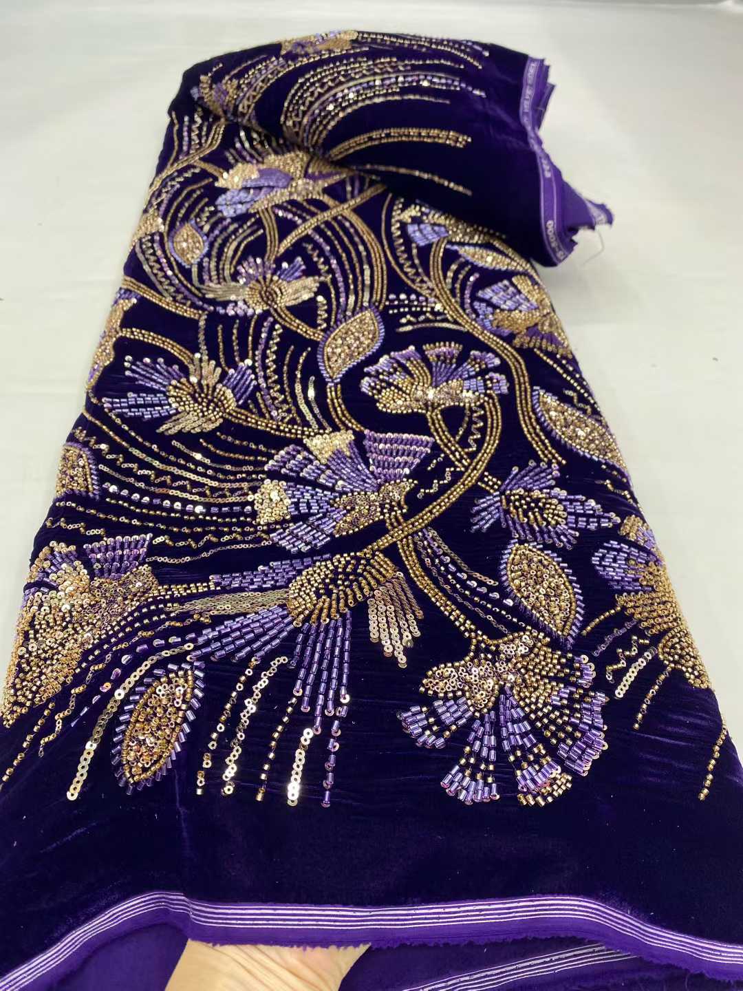 أقمشة دانتيل مخملية أفريقية جد - مراجعة Sewing Velvet Fabric وسعره