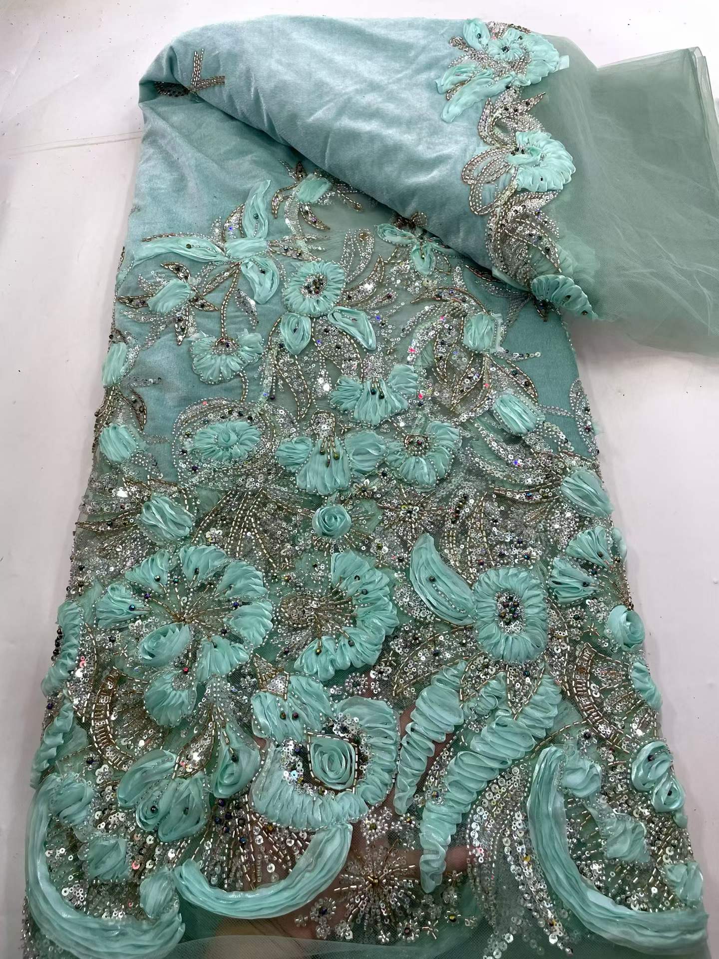 قماش دانتيل مخملي أفريقي مزين  - مراجعة Sewing Velvet Fabric وسعره